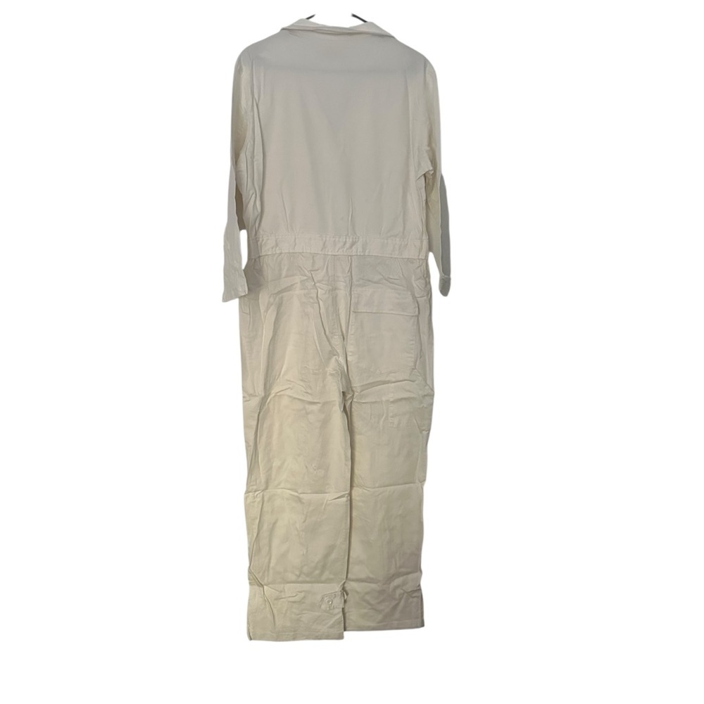 Choosy Women's White Waxed Denim Jumpsuit – Size 16 – NWT - Picture 3 of 6